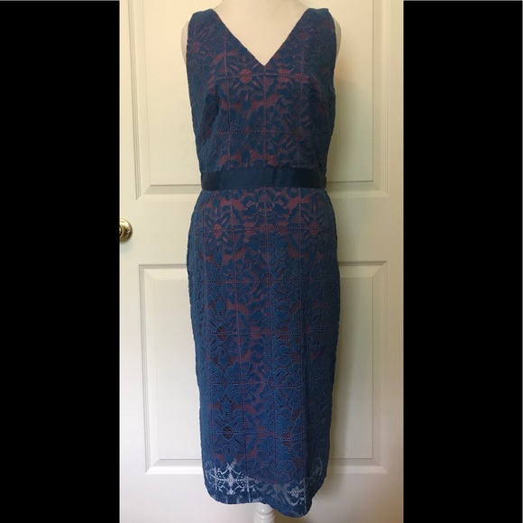 Kay Unger Dresses & Skirts - 💕Beautiful Blue Lace over Mauve Pink Lined Dress
